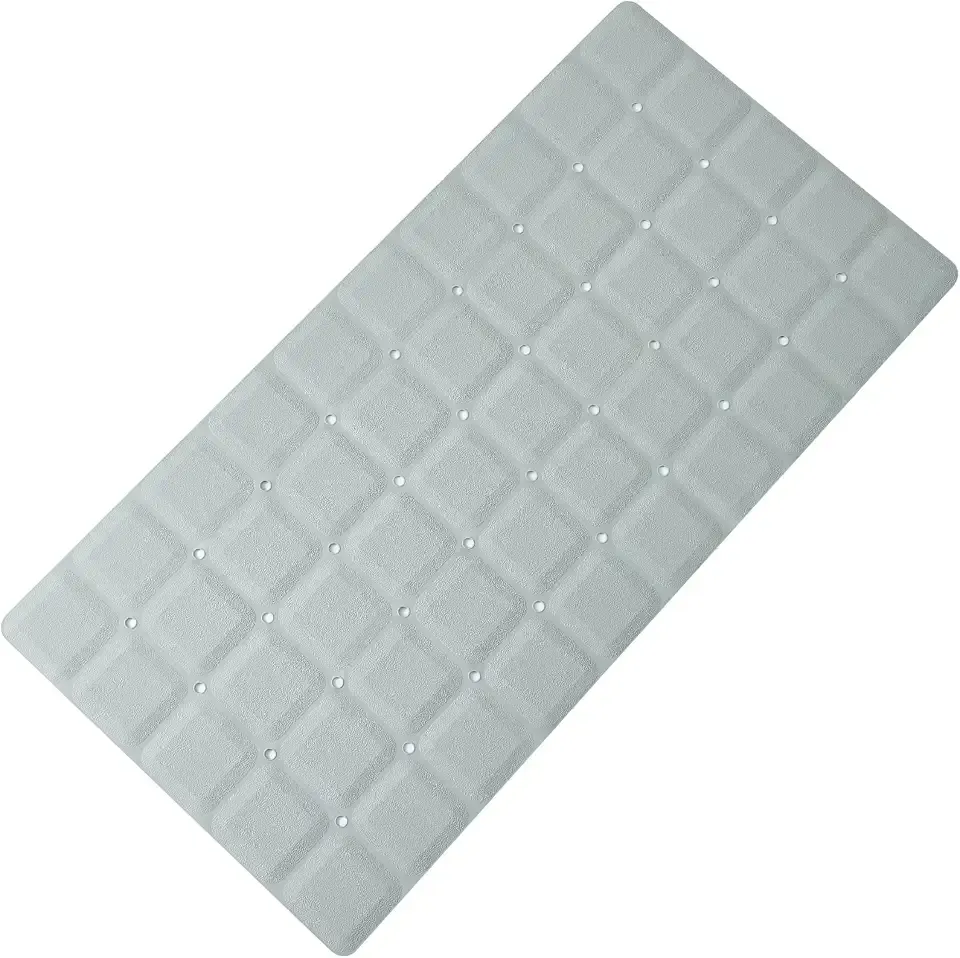 Webos Foldable Silicone Bathtub Mat: Jumbo Size Heavy Duty Safety Bath Mat for Tub Without Suction Cups Non Slip Bath & Shower Mat for Textured, Reglazed, Refinished Tub (Grey, 35.8 x 17.7)
