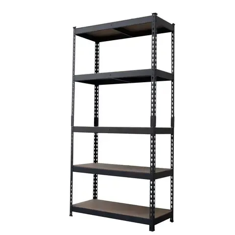 Estante 5 Nivel(es) 90x183x40 cm Gris, Negro