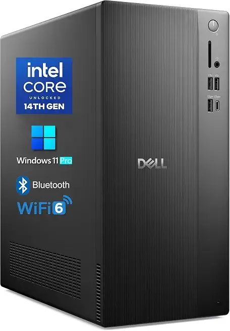 Dell 2026 Edition Tower Desktop Computers, 16GB DDR5 RAM, 1TB PCIe SSD | Copilot AI, Intel Core i3-14100, Windows 11 Pro, WiFi 6, Bluetooth, DisplayPort, HDMI, Type-C, for Business & Home