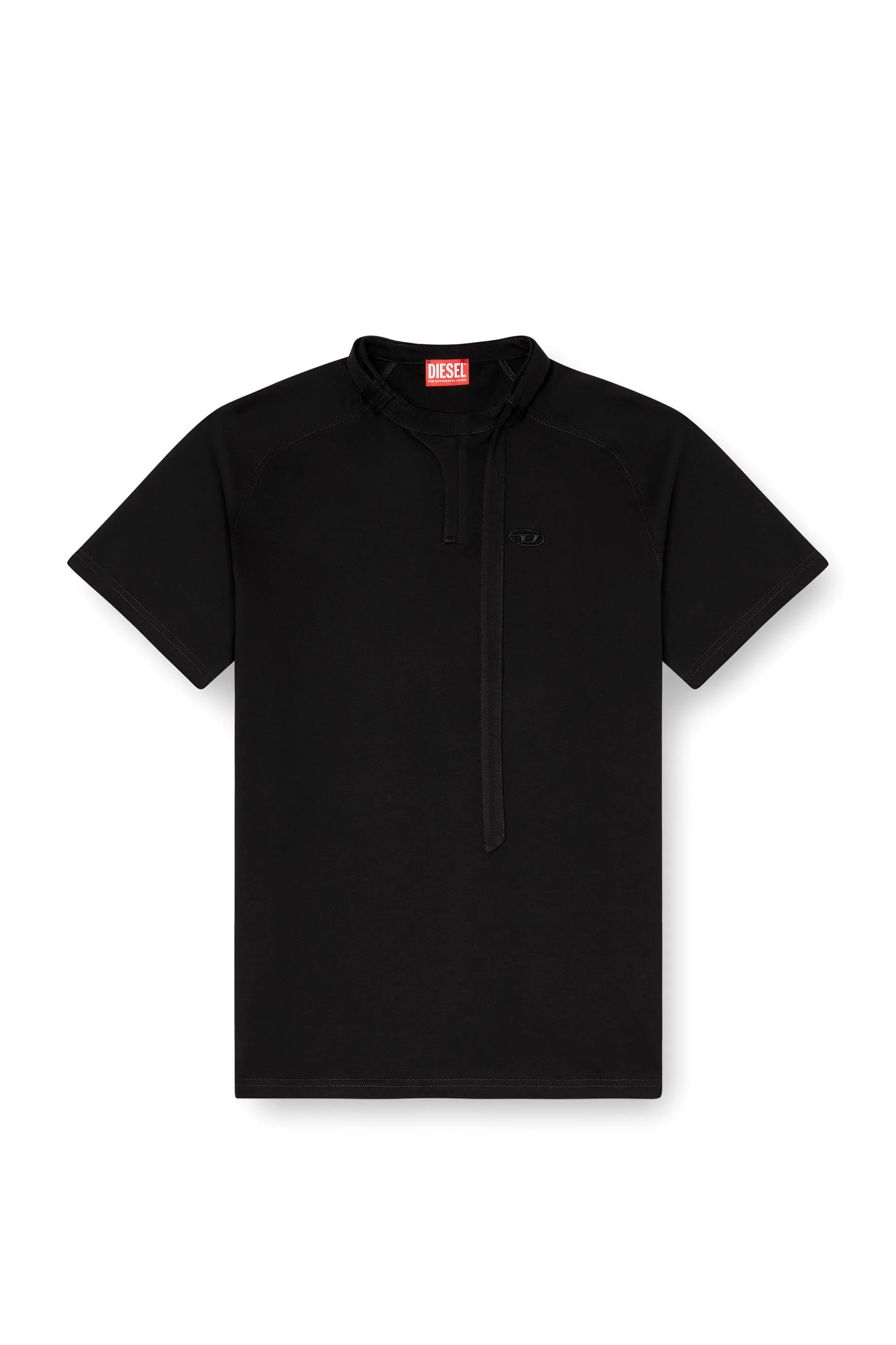 T-shirt with biker neck strap