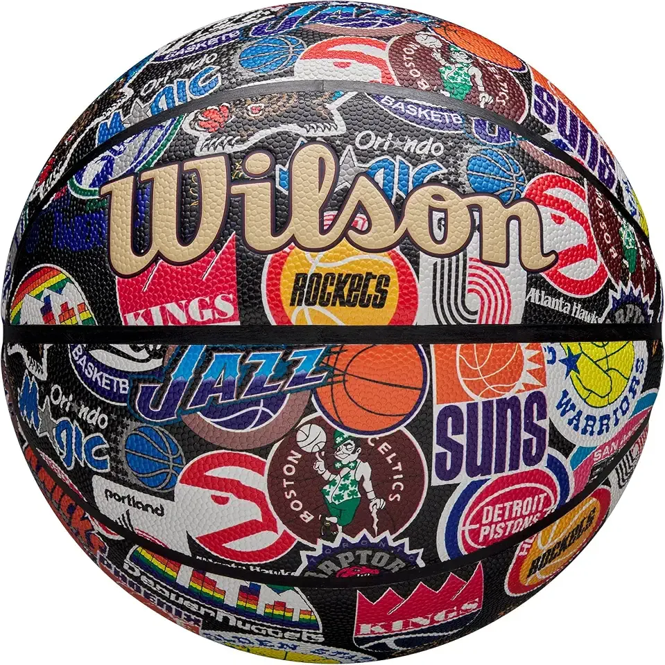 Wilson NBA All Team Series Basketball Synthetic Leather Rubber Ball No. 7/No. 3 Indoor/Outdoor