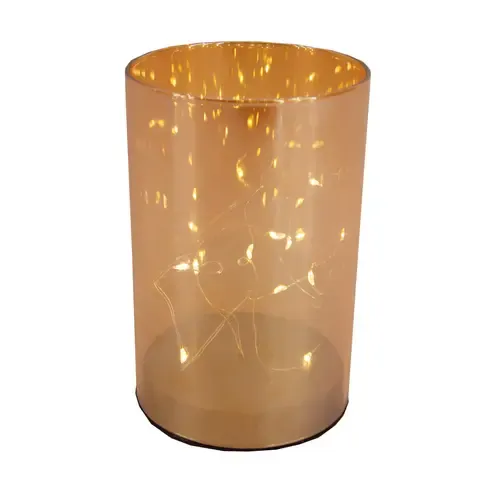 LED-Windlicht - gold - 15,5 cm