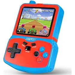 Portable Video Game Console for Kids, 220 Built-in Classic Retro Games, Handheld Plug & Play Player with 3.5'' IPS Screen, Rechargeable Travel Toy Birthday Gift for Boys & Girls- Blue