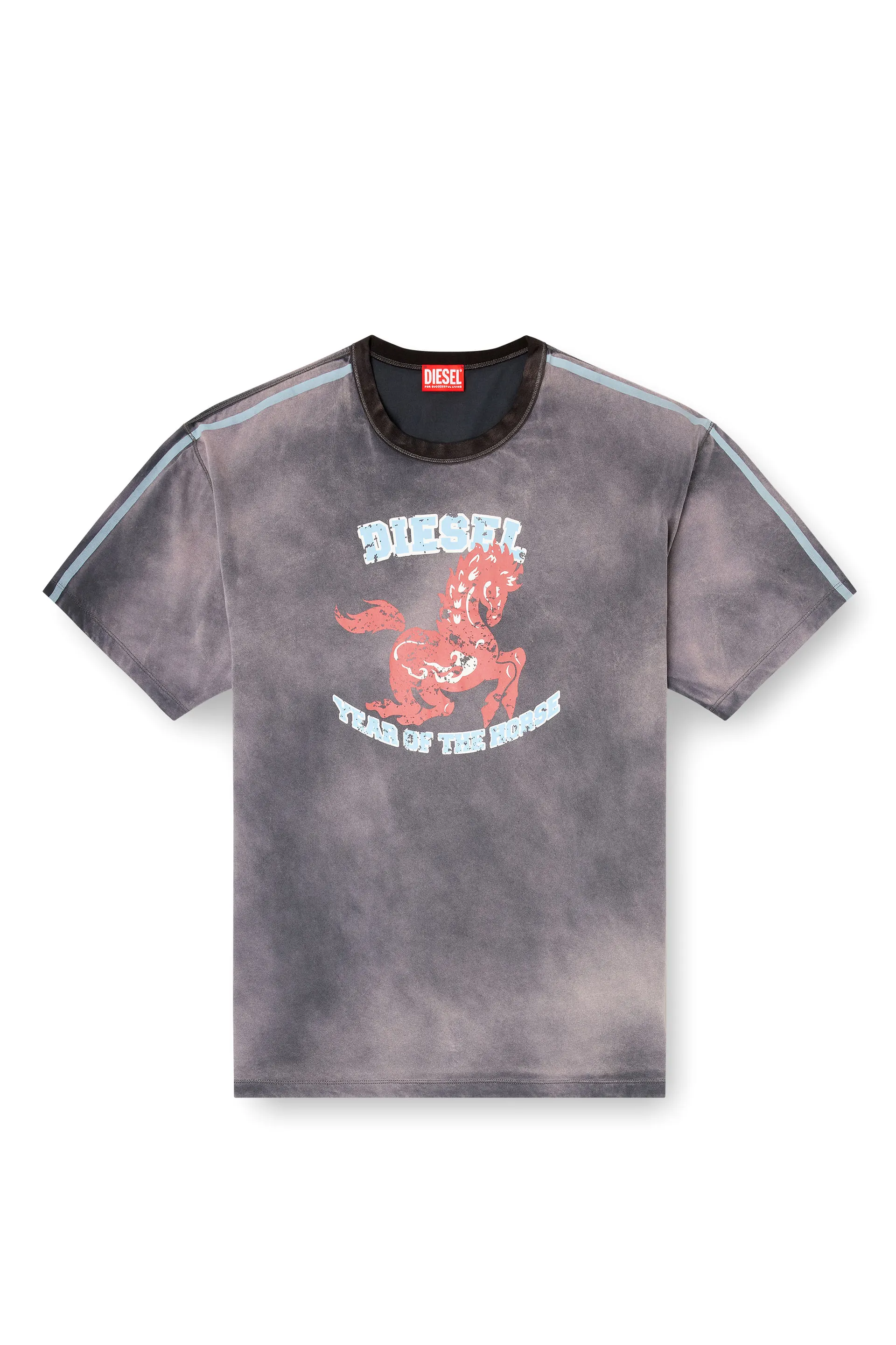Cotton T-shirt with horse graphic print