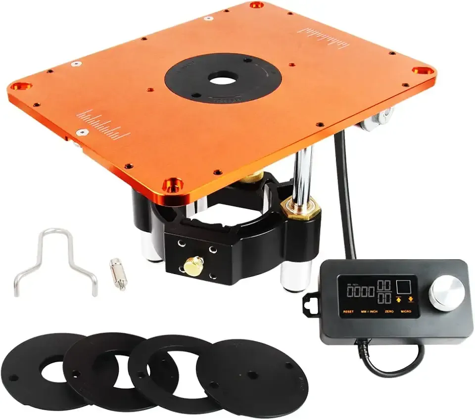 Motorized Router Lift Systems for 3-1/2" Diameter Motors, 9-1/4'' x 11-3/4'' Plate 5-Piece Insert Ring Kit, RTS07