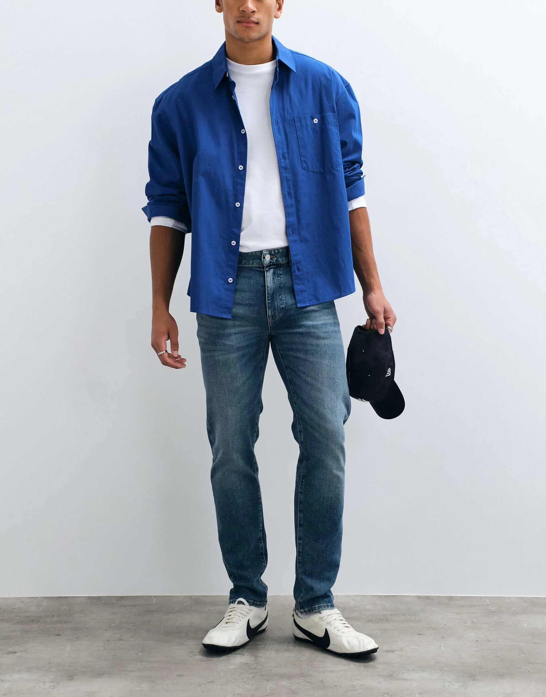 Lacoste slim fit indigo jeans in mid wash denim