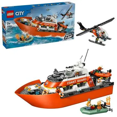 LEGO®CITY 60504 - LE BATEAU DE SAUVETAGE ET L’HELICOPTERE DES GARDE-COTES