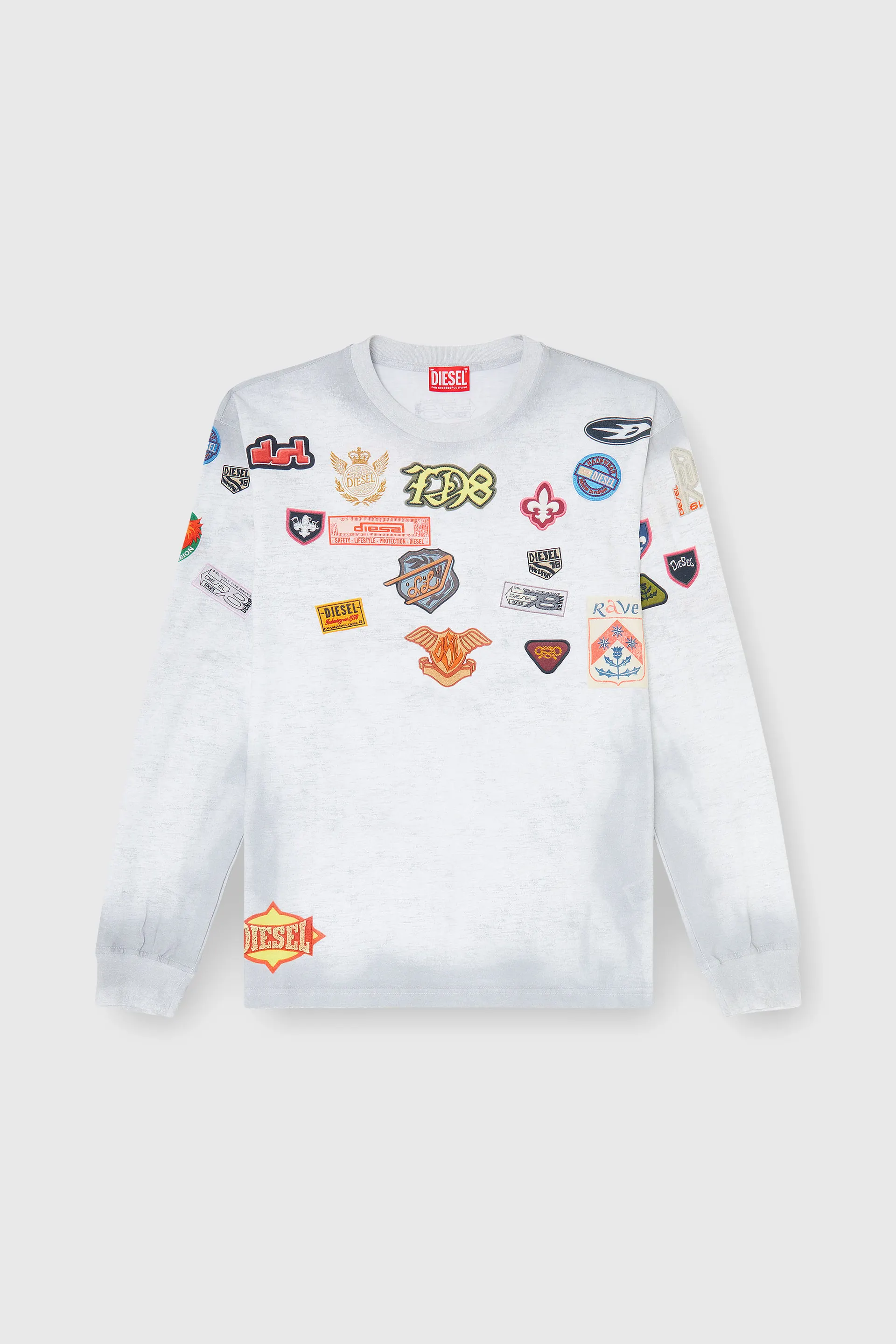 Long-sleeve T-shirt with all-over patches print
