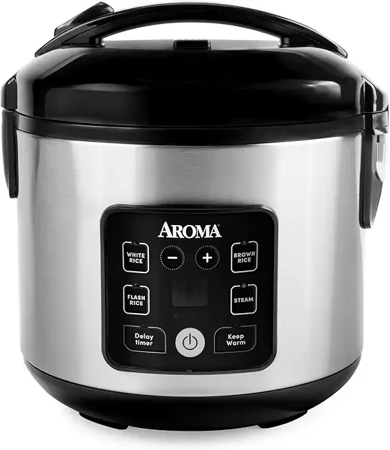 AROMA® CoreCoat™ Digital Rice Cooker & Steamer for Brown Rice with Nonstick Ceramic Coating (8 Cups Cooked, 4 Cups Uncooked)