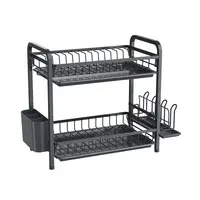 Escurridor de platos de metal 50.3 x 25.9 x 24 cm negro