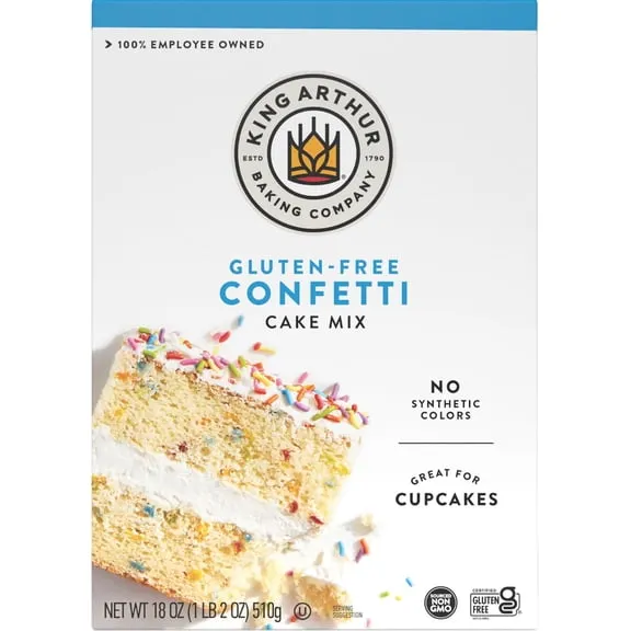 King Arthur Baking Company, Gluten-Free Confetti Cake Mix, 18 oz Box