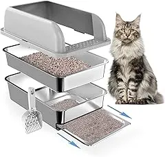 23.6"x15.7"x6" Stainless Steel Litter…