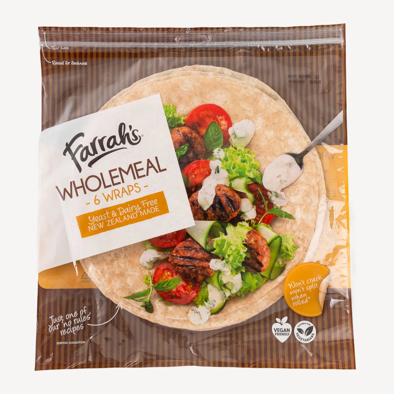 farrahs wraps wholemeal 6 pack