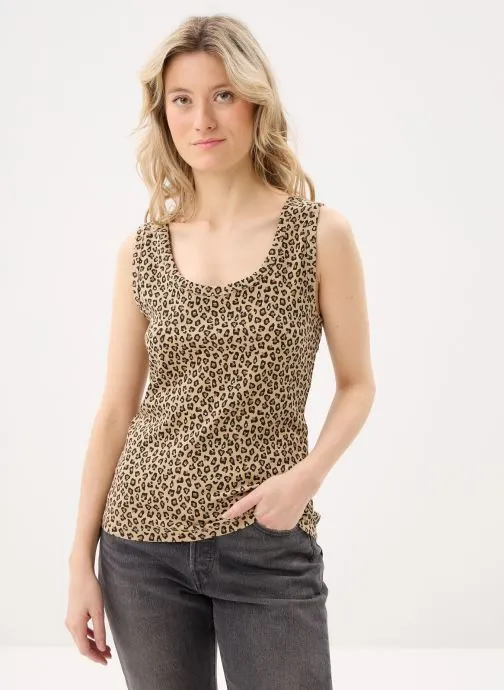 T-shirts DEBARDEUR-UNI dames beige