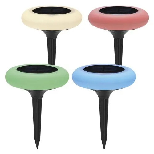 Home Zone Security Solar-Powered Integrated LED Accent Landscape Light - 4 Pack