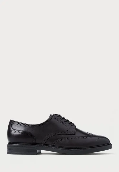 ASHER LEATHER WINGTIP SHOE - Pensko med snøring - black