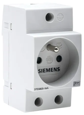 Prise modulaire 2P+T 16 A, pour tableau électrique avec obturateur - Siemens