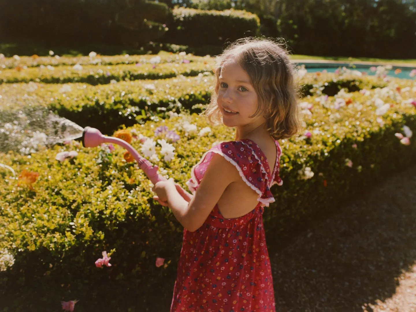 FLORAL PRINT LINEN BLEND DRESS