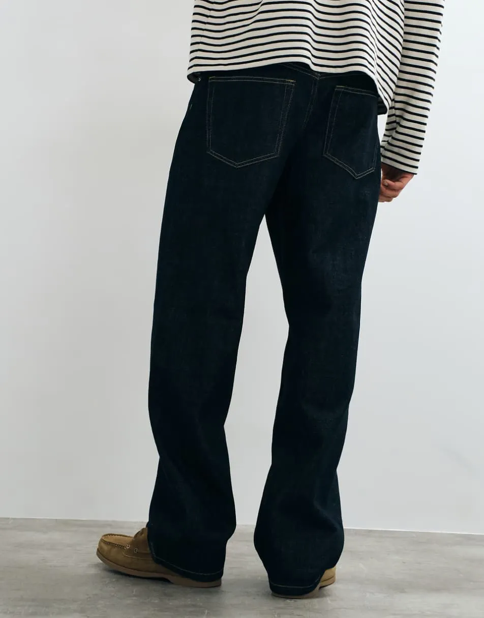 ARKET Mist low rise baggy wide leg jeans in dark blue