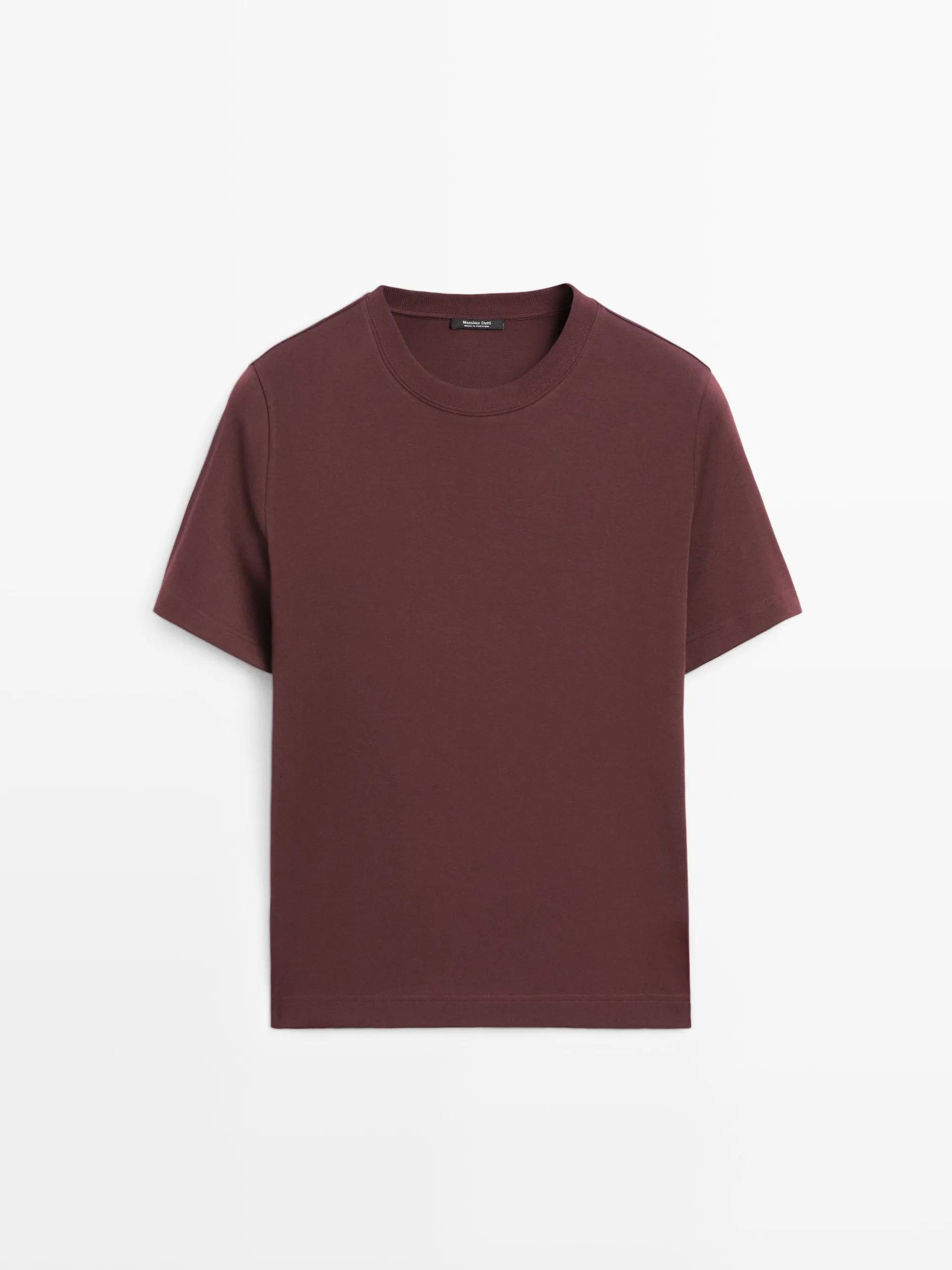 100% katoenen interlock T-shirt met ronde hals