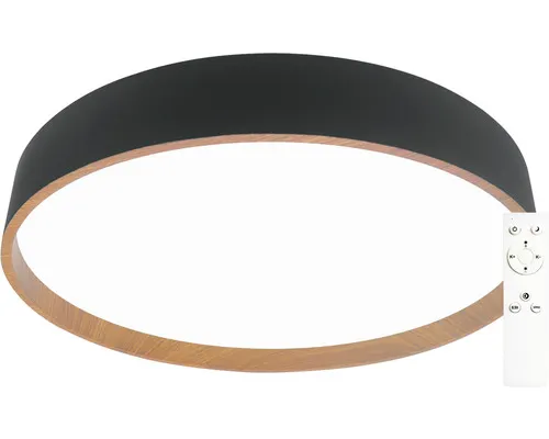 LED stropní svítidlo Top Light Dekor 50C RC 60 W 6000 lm 3000-6500 K černé/světlé dřevo s dálkovým ovládáním
