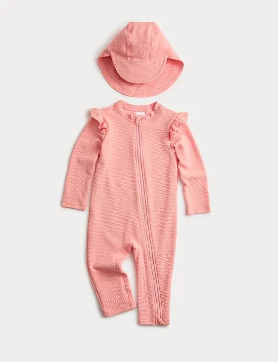 2-teiliges, strukturiertes Badeset (0–3 J.)