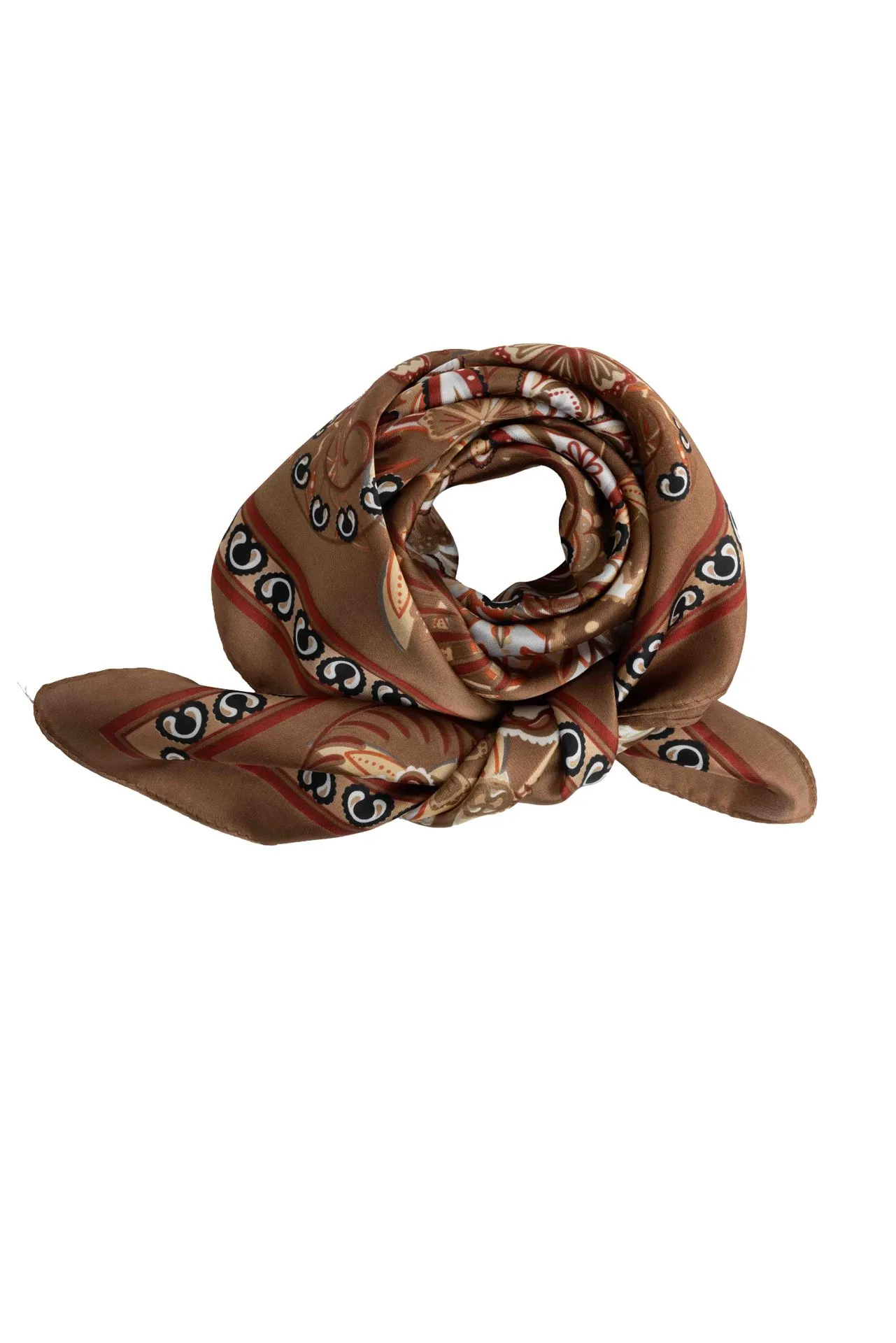 Bruin sjaaltje met grafische print