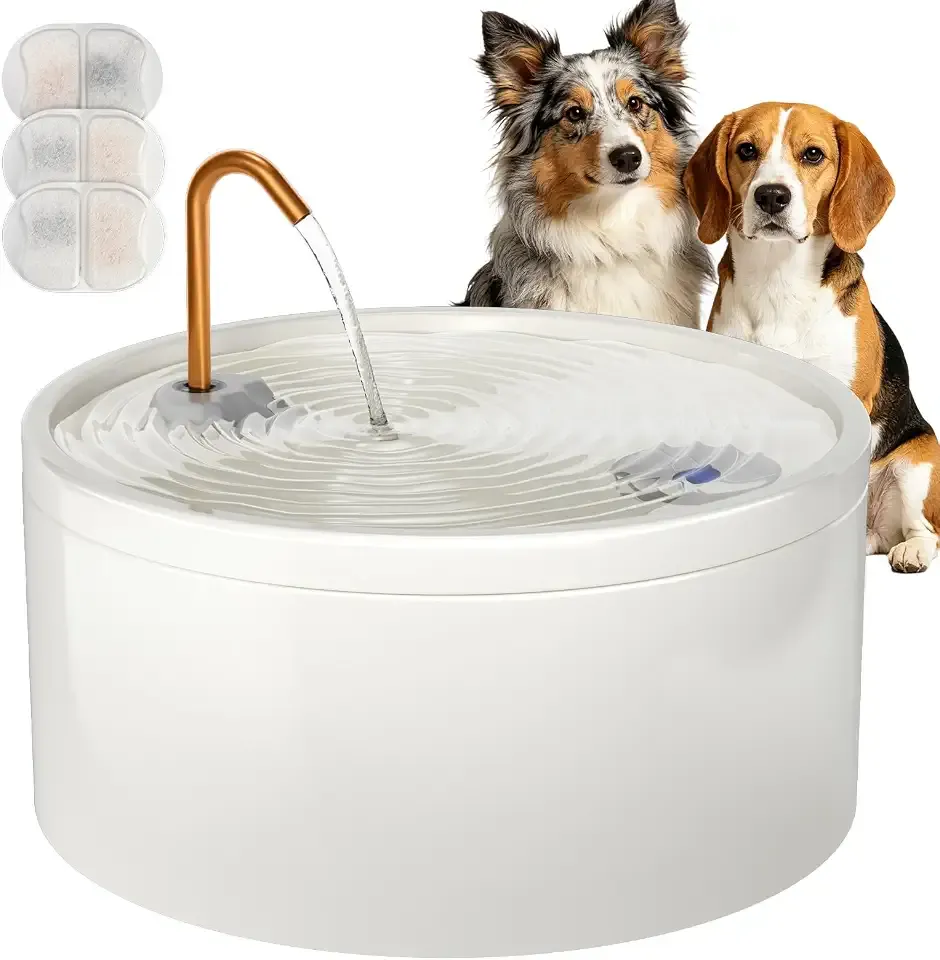 DOOOB Ceramic Dog Water Fountain, 4L/135oz Ceramic Cat Water Fountain