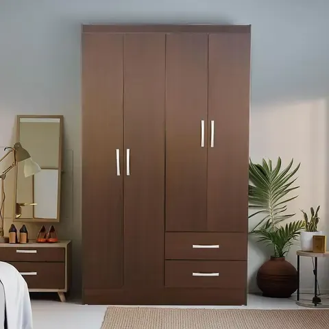 Clóset 4 puertas 2 cajones chocolate