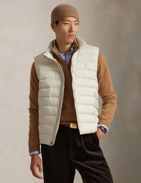 The Colden Packable Down Gilet Vest Basic Sand