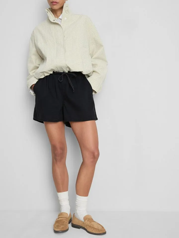 Short style jogging en denim de coton