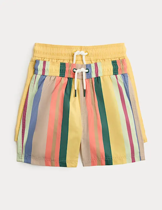 2er-Pack gestreifte Badehosen (2–8 Jahre)