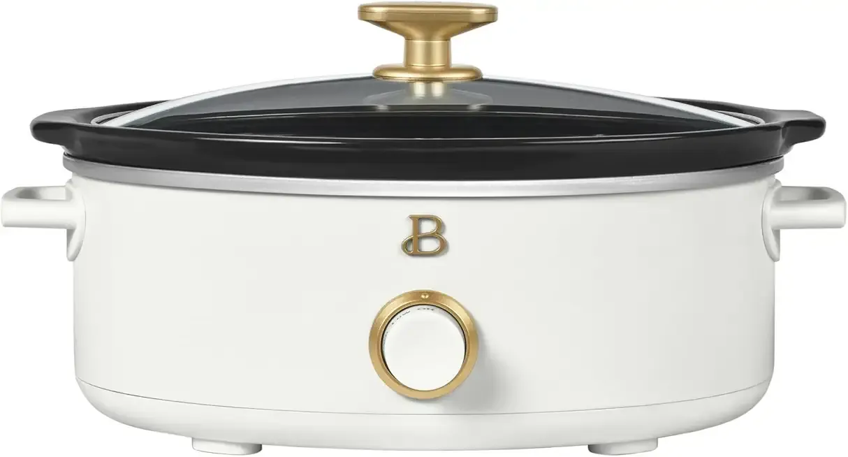 Beautiful 2.5 Qt Dip and Serve Manual Slow Cooker, White Icing by Drew Barrymore