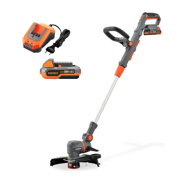 Tagliabordi a batteria FUXTEC 20V E1RT20PROSET - Decespugliatore a batteria con caricatore Tagliabordi con filo e lama