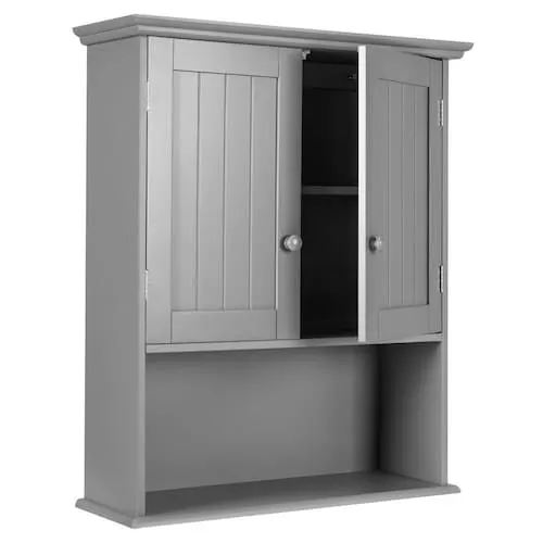 Wall Mount Bathroom Cabinet Storage Organizer Medicine Cabinet Grey