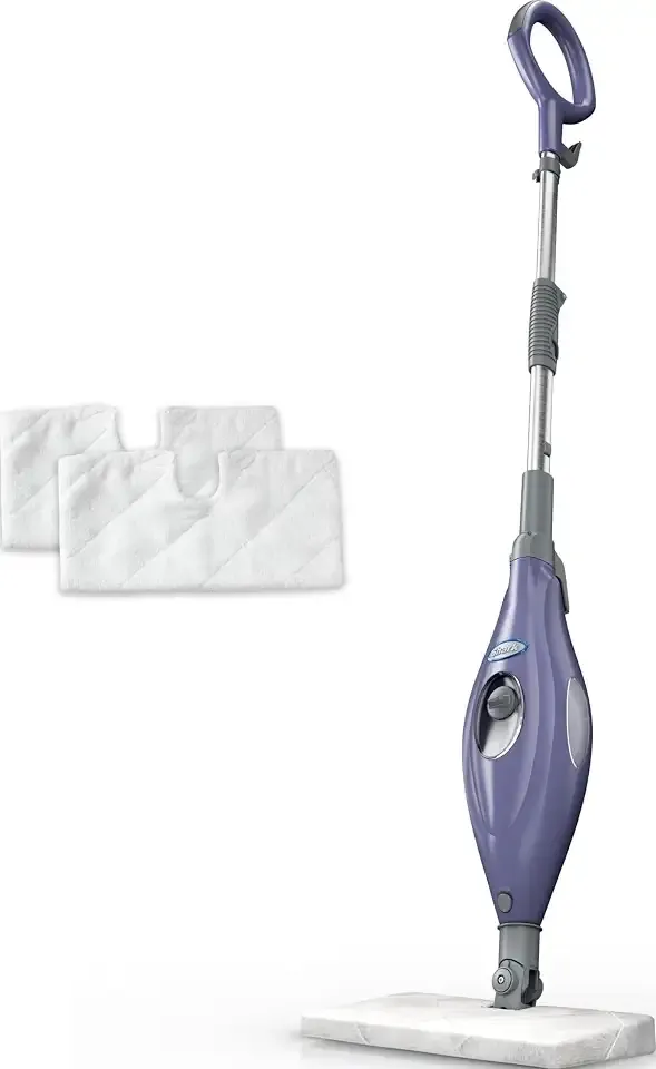 Shark Steam Pocket Mop with 2 Washable Double-sided Pads, Purple, S3501 | Lightweight, 2 Machine Washable Double-Sided Microfiber Pads, Swivel Steering, Steam Sanitization on Sealed Hard Floors