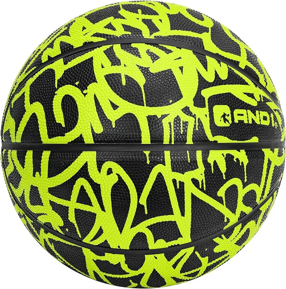 AND1 Fantom Graffiti Rubber Basketball - Streetball for Indoor and Outdoor Use, Deep Channel Construction and Durability