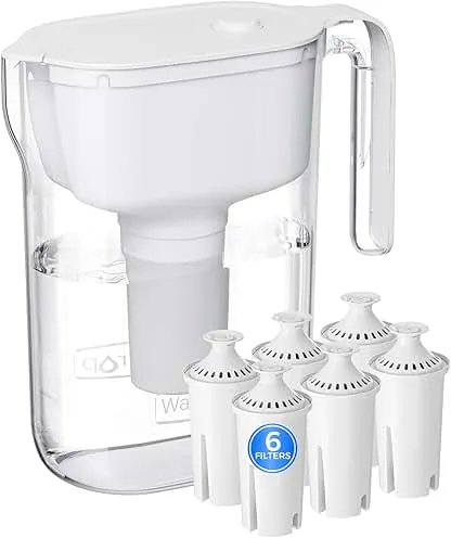Waterdrop PT-11W 7-Cup Water Filter Pitcher with 6 Re…