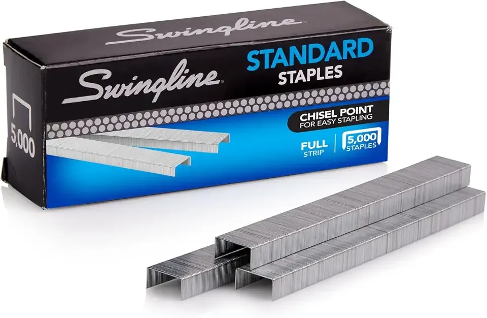 Swingline® Standard Staples, 1/4", Full Strip, Box of 5,000