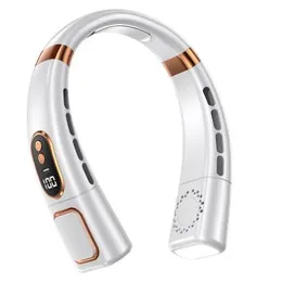 Leafless Hanging Neck Fan USB Charging with Breathing Light (White)