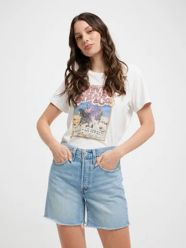 Levi's 501 Mid Thigh Short In Fun Flare Lightweight