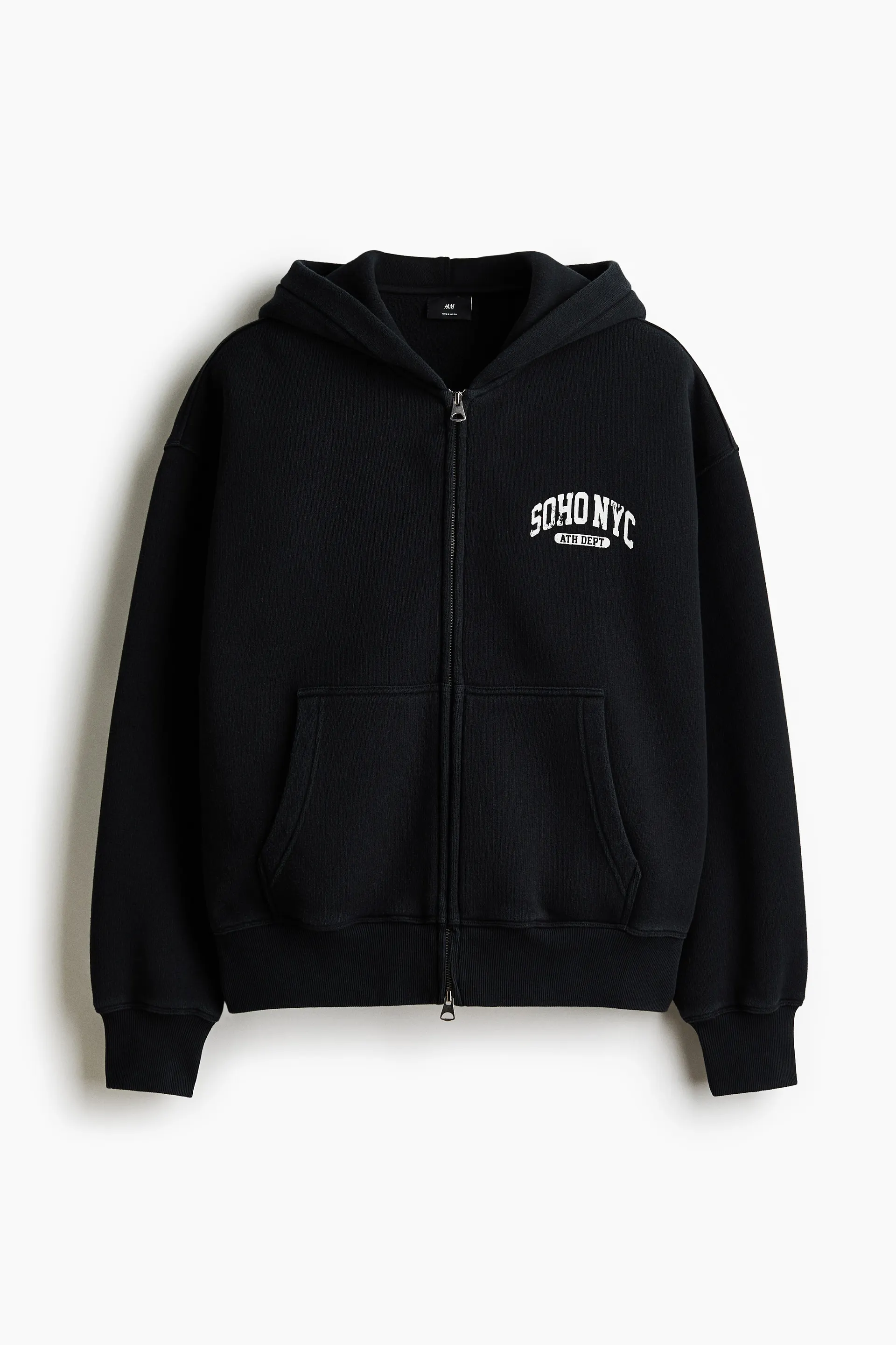 Sudadera Oversized Fit con diseño y zíper