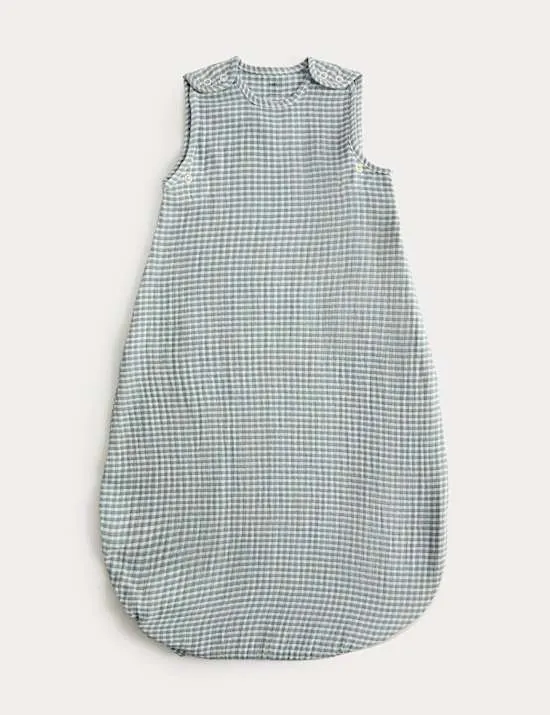 Pure Cotton Gingham 0.5 Tog Sleeping Bag (0-3 Yrs)
