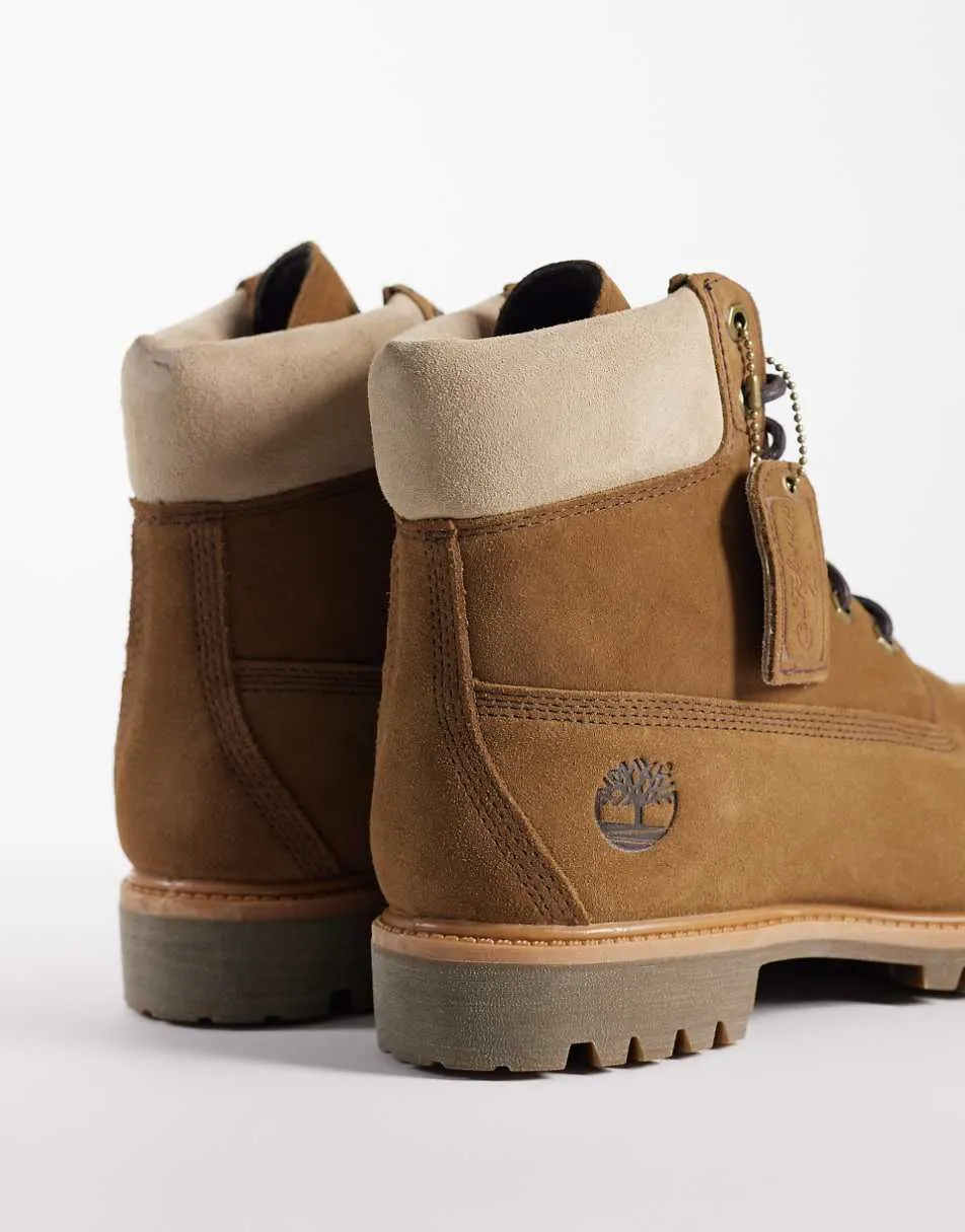 Timberland Premium 6 inch boots in medium brown suede