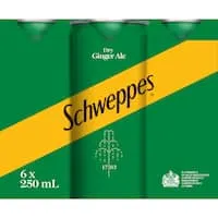 schweppes drink mixers dry ginger ale 250ml cans 6pack