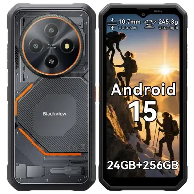 Blackview FORT 2 Outdoor Handy,6.56", 24 GB+256GB/2TB, Ultra-Dünn 10.7 mm,Android 15, IP68/IP69K,5000 mAh,90Hz,4G Dual/NFC/OTG/GPS/245g,16MP+13MP