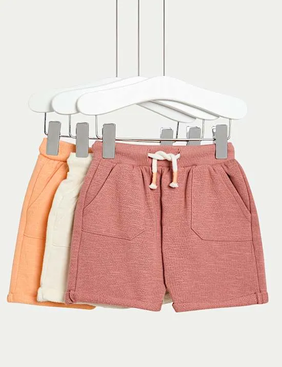3 Pack Pure Cotton Shorts (0-3 Yrs)