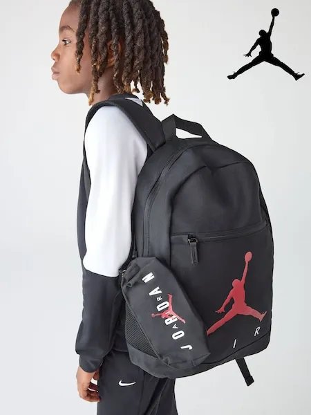 Jordan Black Jan Air School Backpack and Pencil Case