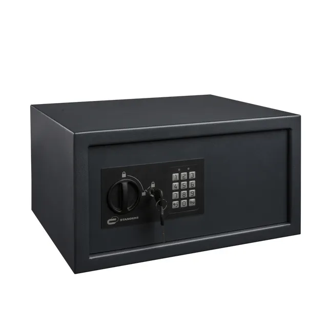 Caja fuerte superficie STANDERS, digital + llave de emergencia, 28L, 44x23x35 cm