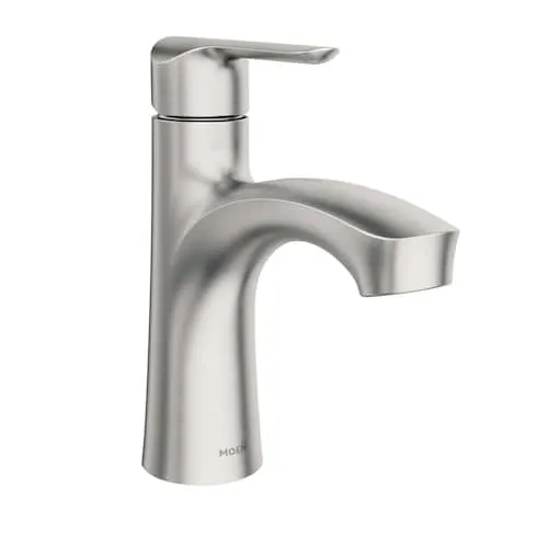 Findlay Single Hole Single-Handle Bathroom Sink Faucet/Tap with Deckplate in Brushed Nickel